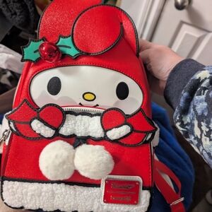 Loungefly Red and White Festive Backpack